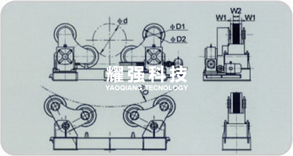 自調(diào)滾輪架示意圖